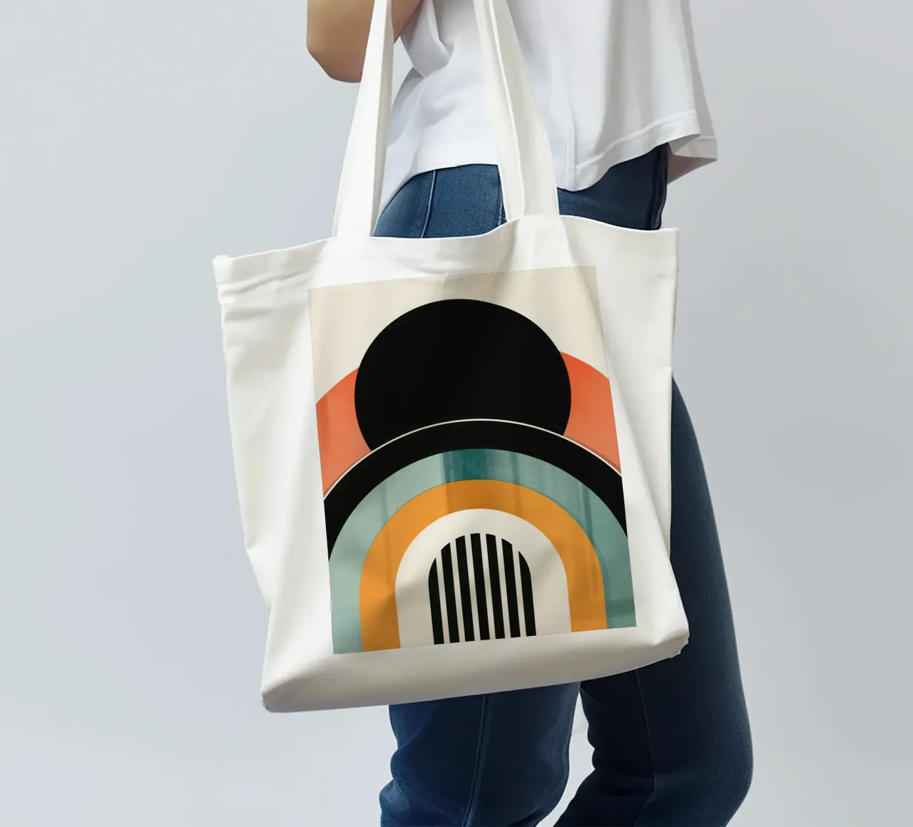 Design geometrico retrò borsa in juta da Whole©