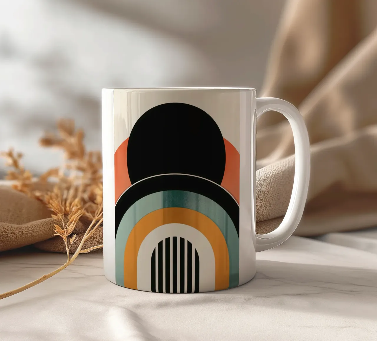 Design geometrico retrò tazza in ceramica da Whole©