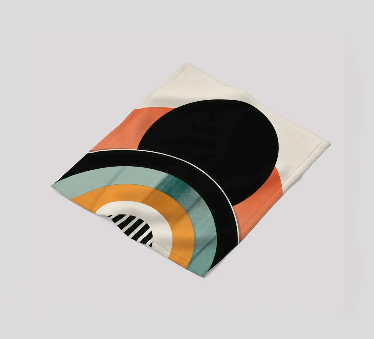 Design geometrico retrò coperta in pile da Whole©