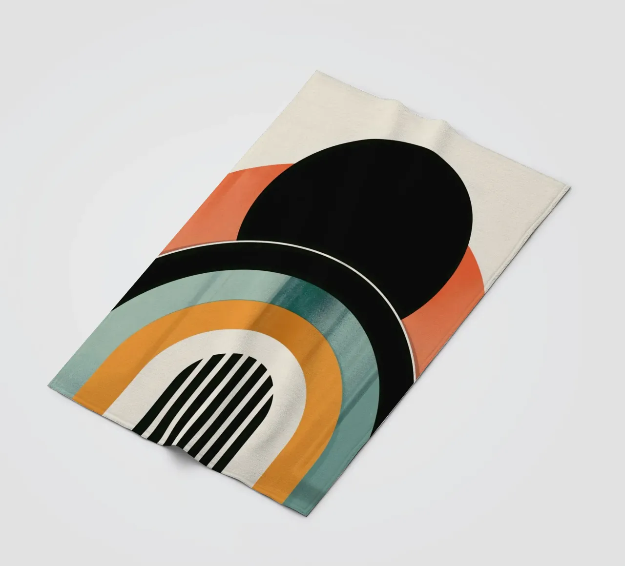 Design geometrico retrò coperta in pile da Whole©