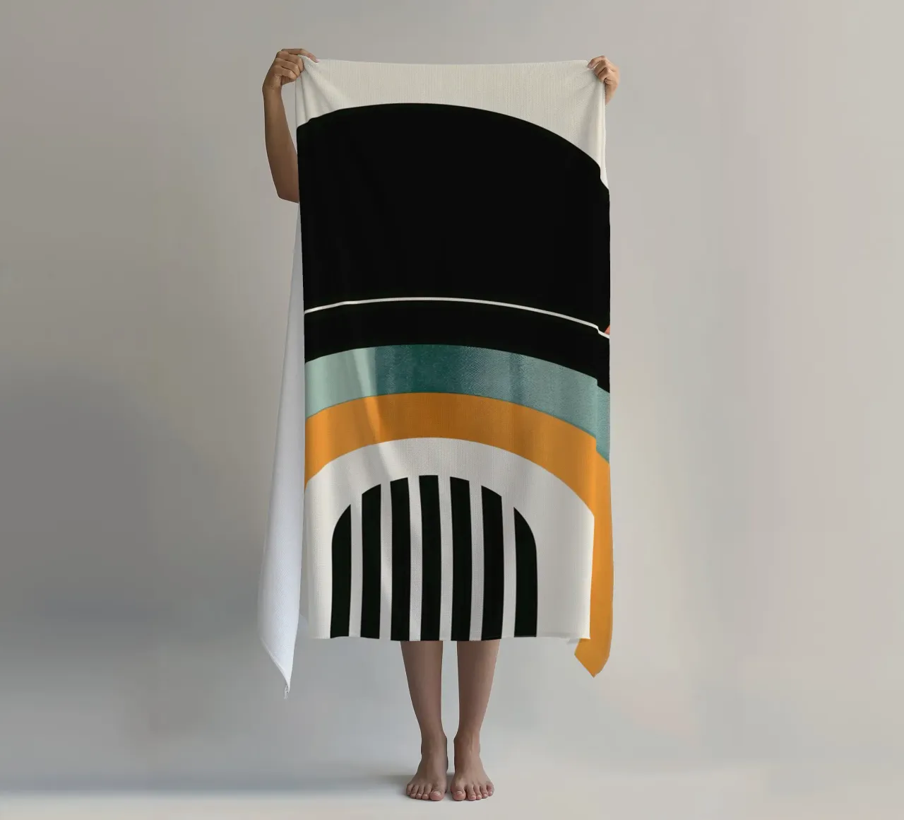 Design geometrico retrò telo mare da Whole©