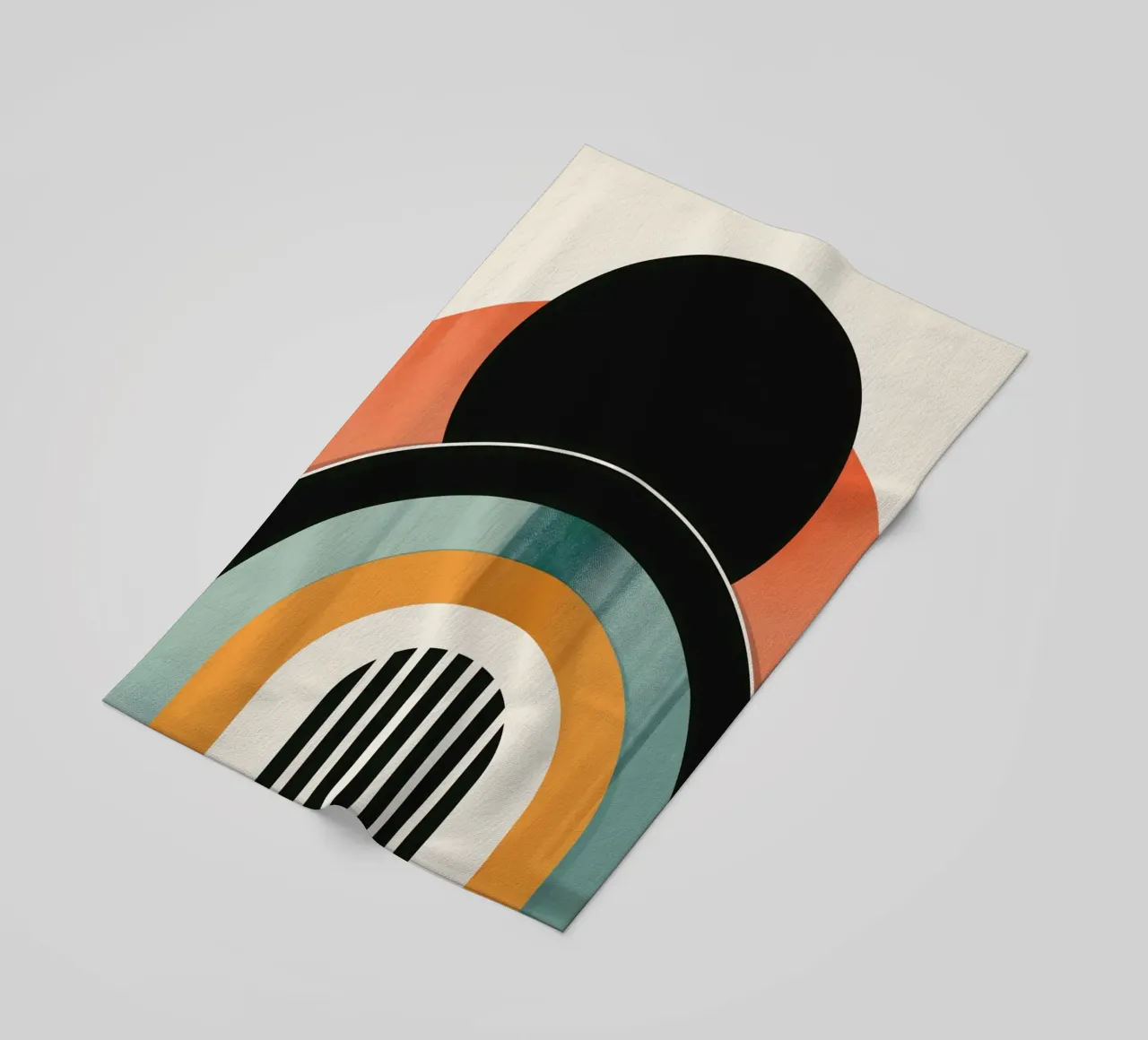 Design geometrico retrò telo mare da Whole©