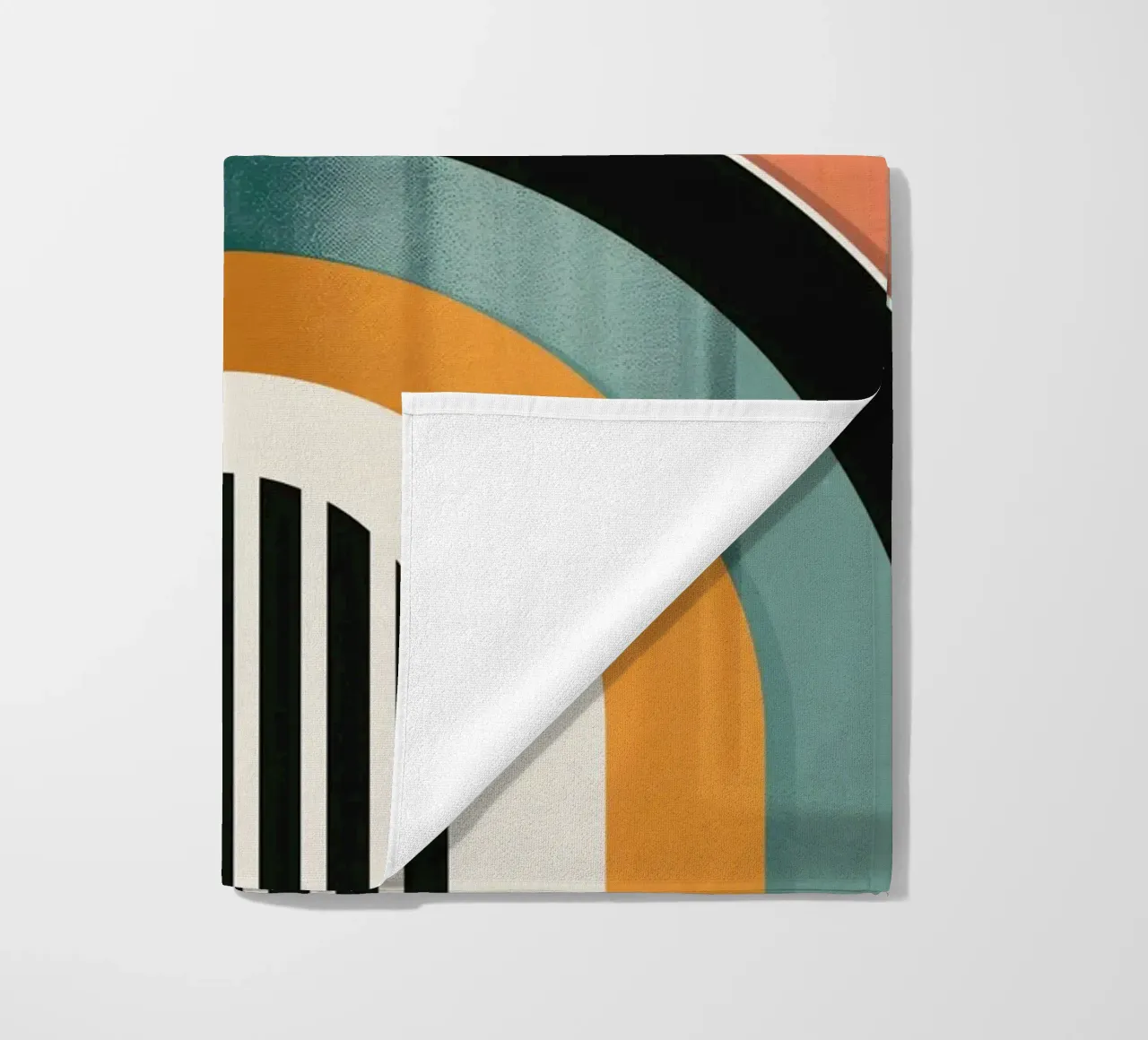 Design geometrico retrò telo mare da Whole©