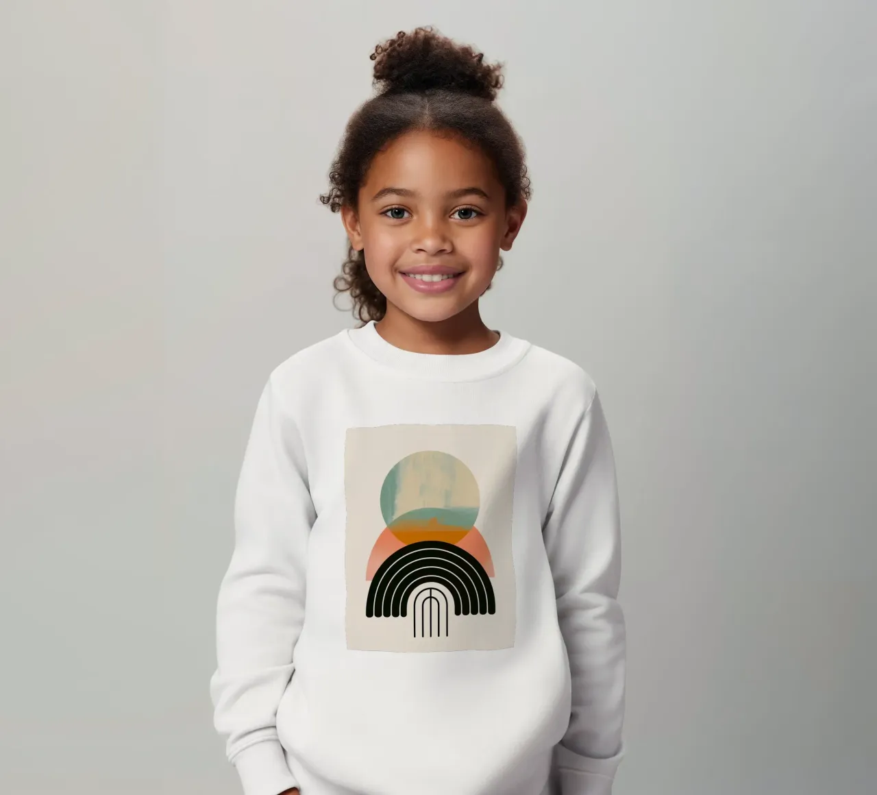 Geometric shapes in pastel kids sweatshirt by Whole©