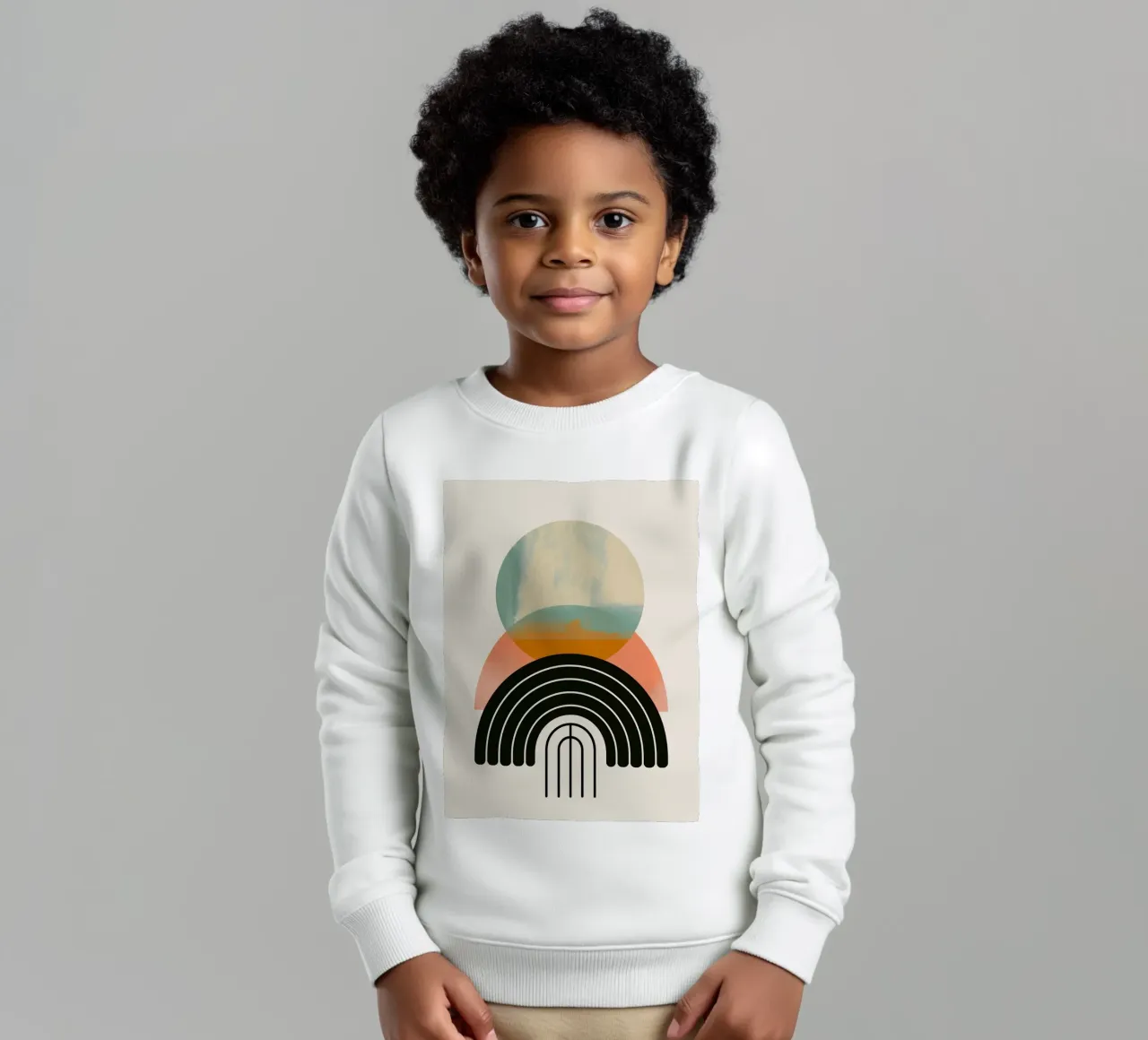 Forme geometriche in colori pastello felpa bambino da Whole©