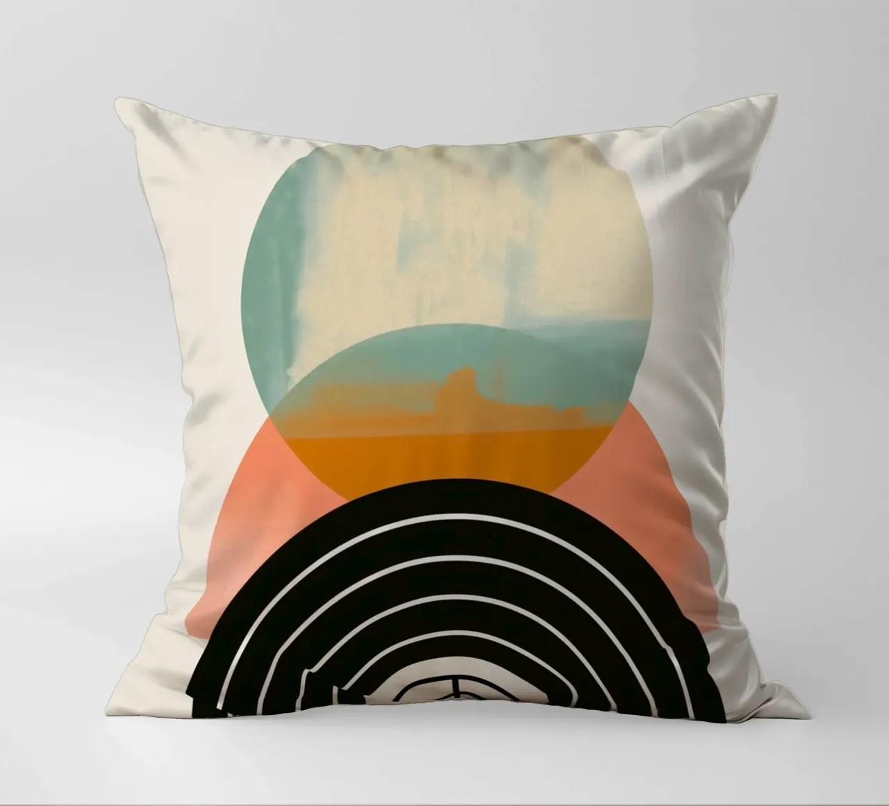 Geometric shapes in pastel decorative cushion by Whole©