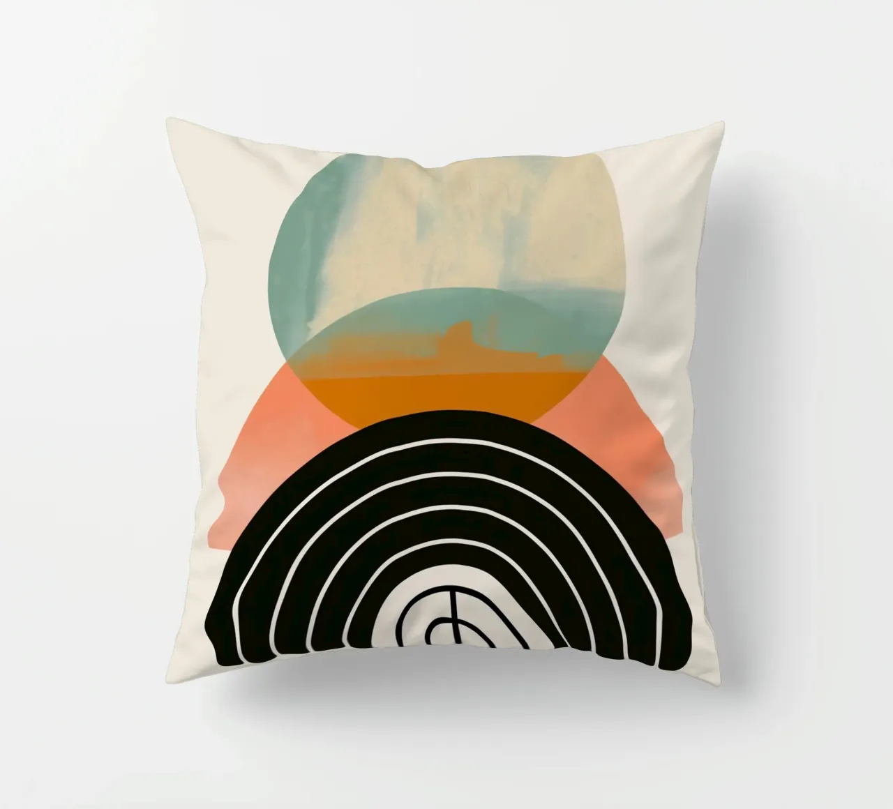 Geometric shapes in pastel decorative cushion by Whole©