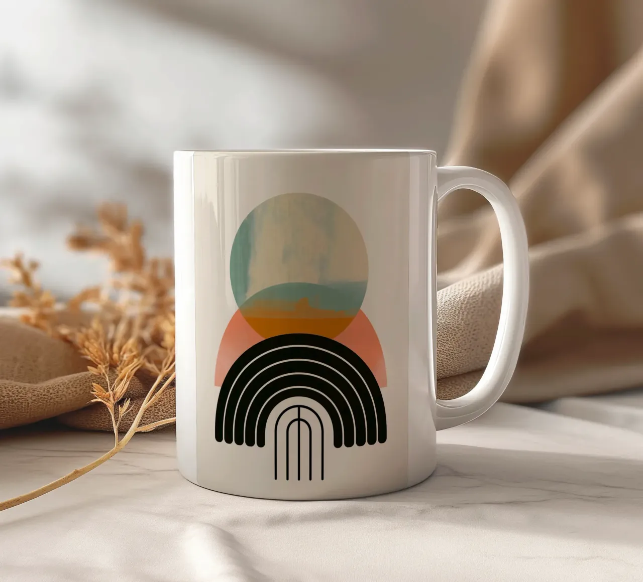 Formes géométriques au pastel mug en céramique de Whole©