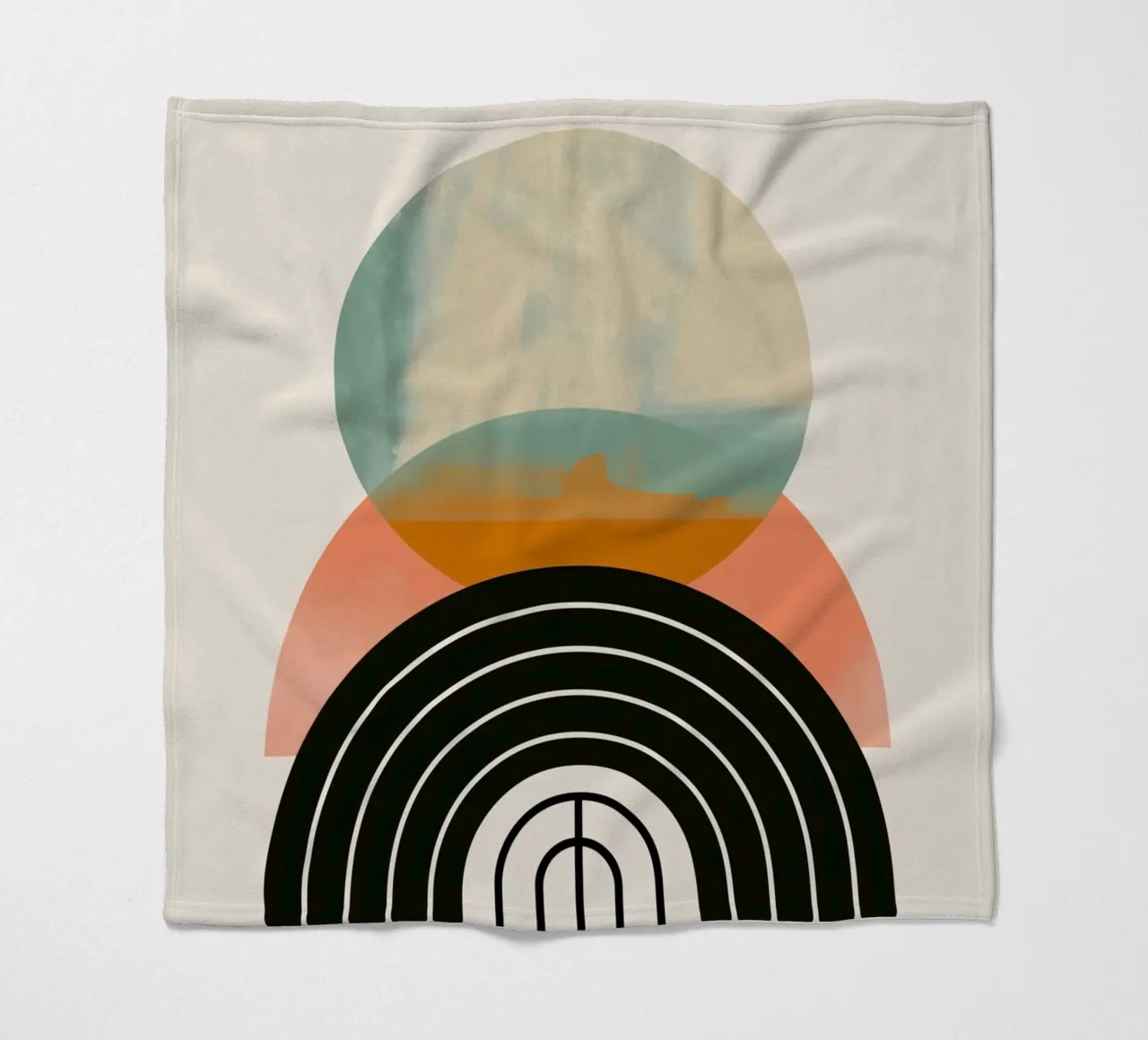 Forme geometriche in colori pastello coperta in pile da Whole©