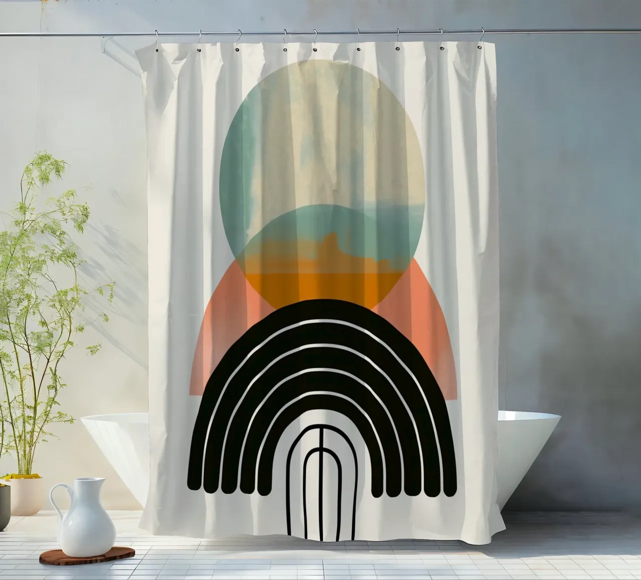 Forme geometriche in colori pastello tenda da doccia da Whole©