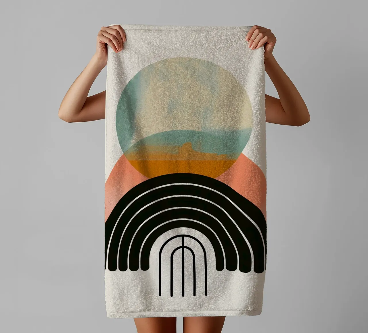 Forme geometriche in colori pastello asciugamano da bagno da Whole©