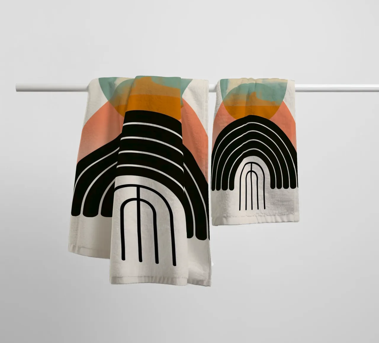 Forme geometriche in colori pastello asciugamano da bagno da Whole©