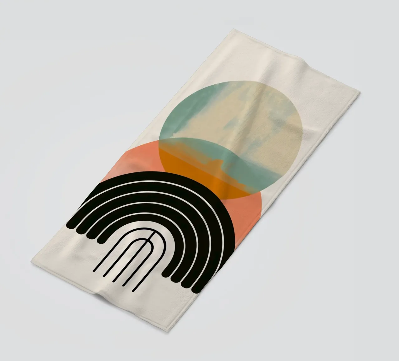 Geometric shapes in pastel beach towel by Whole©