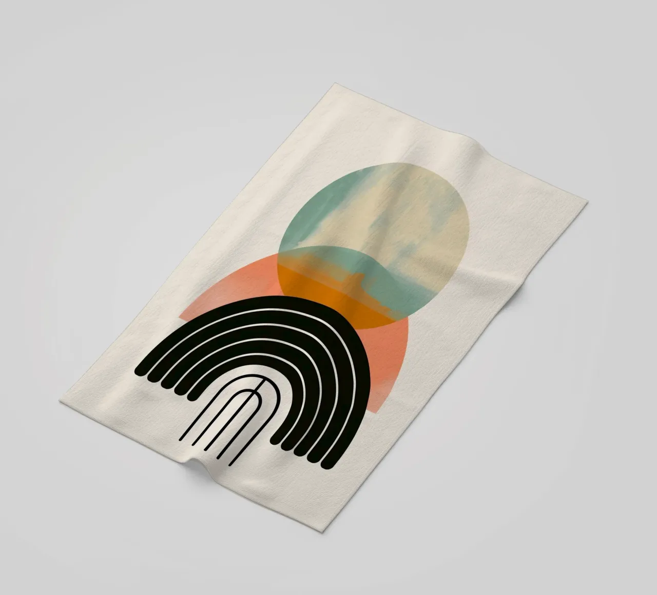 Geometric shapes in pastel beach towel by Whole©