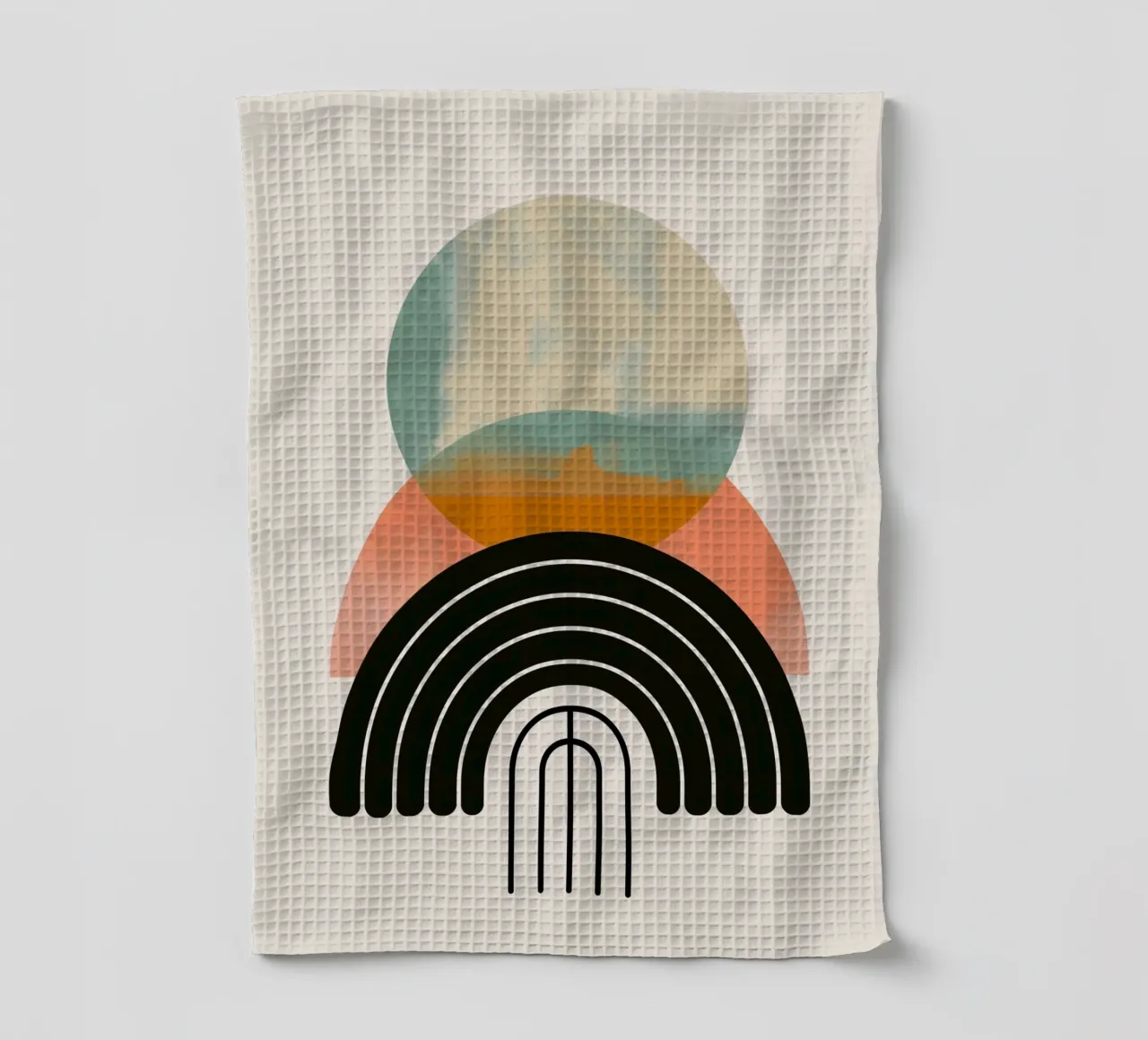 Forme geometriche in colori pastello canovaccio da cucina da Whole©