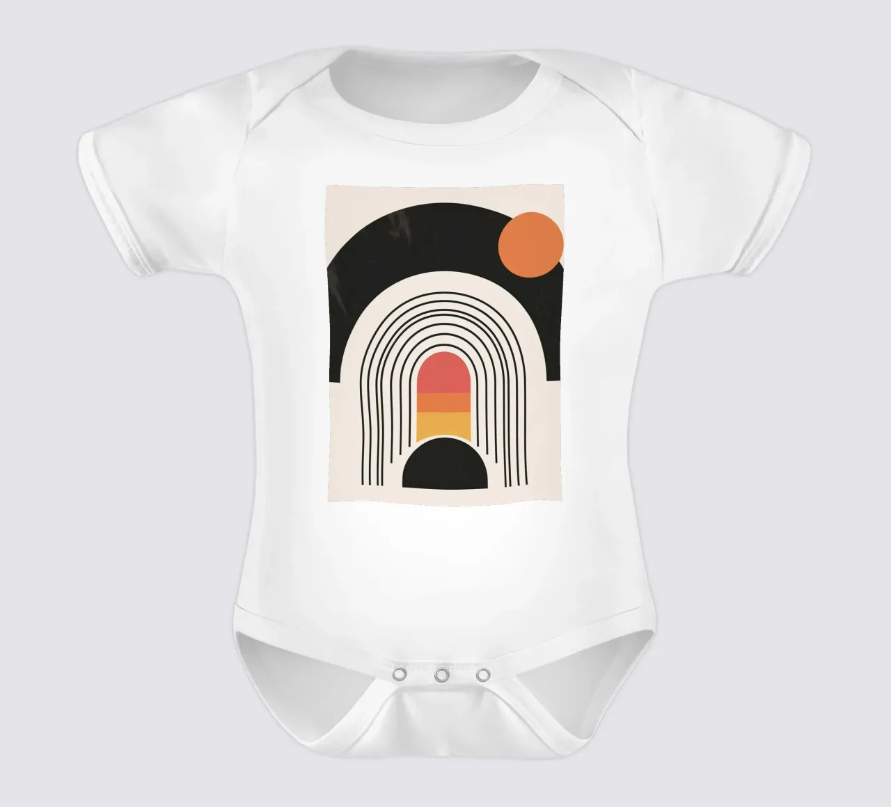 Geometrische bogen abstract babyrompertje korte mouwen van Whole©