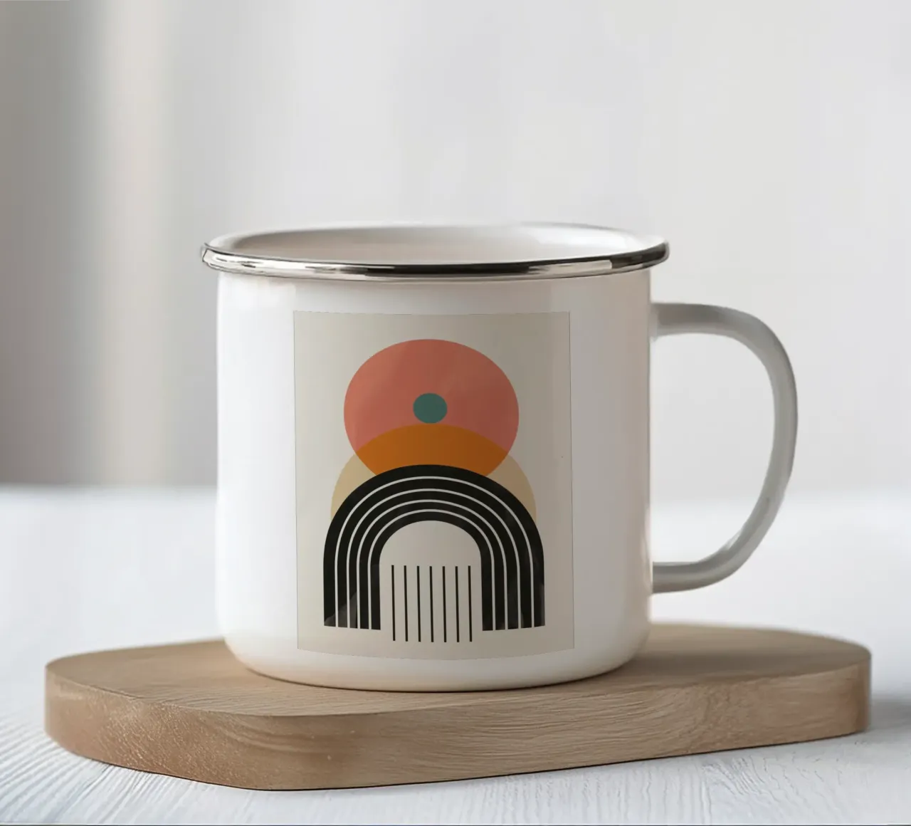 Abstract arches & shapes enamel mug by Whole©