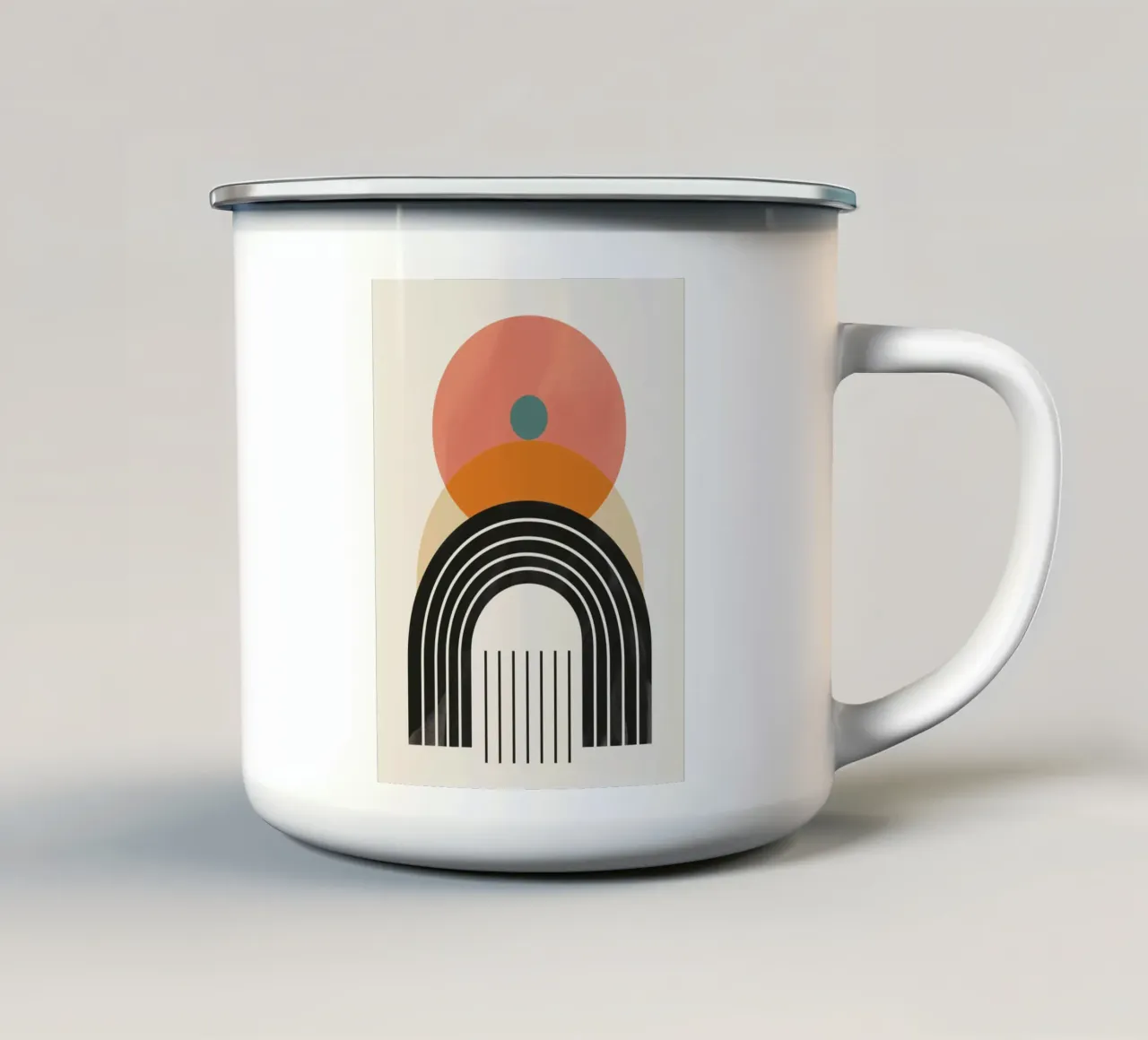 Abstract arches & shapes enamel mug by Whole©