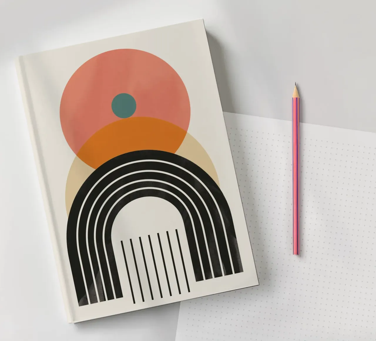 Abstract arches & shapes notebook by Whole©