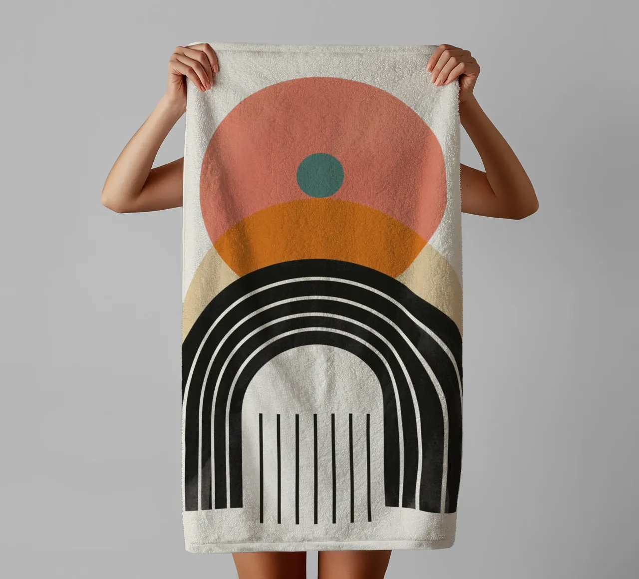 Abstracte bogen & vormen badhanddoek van Whole©
