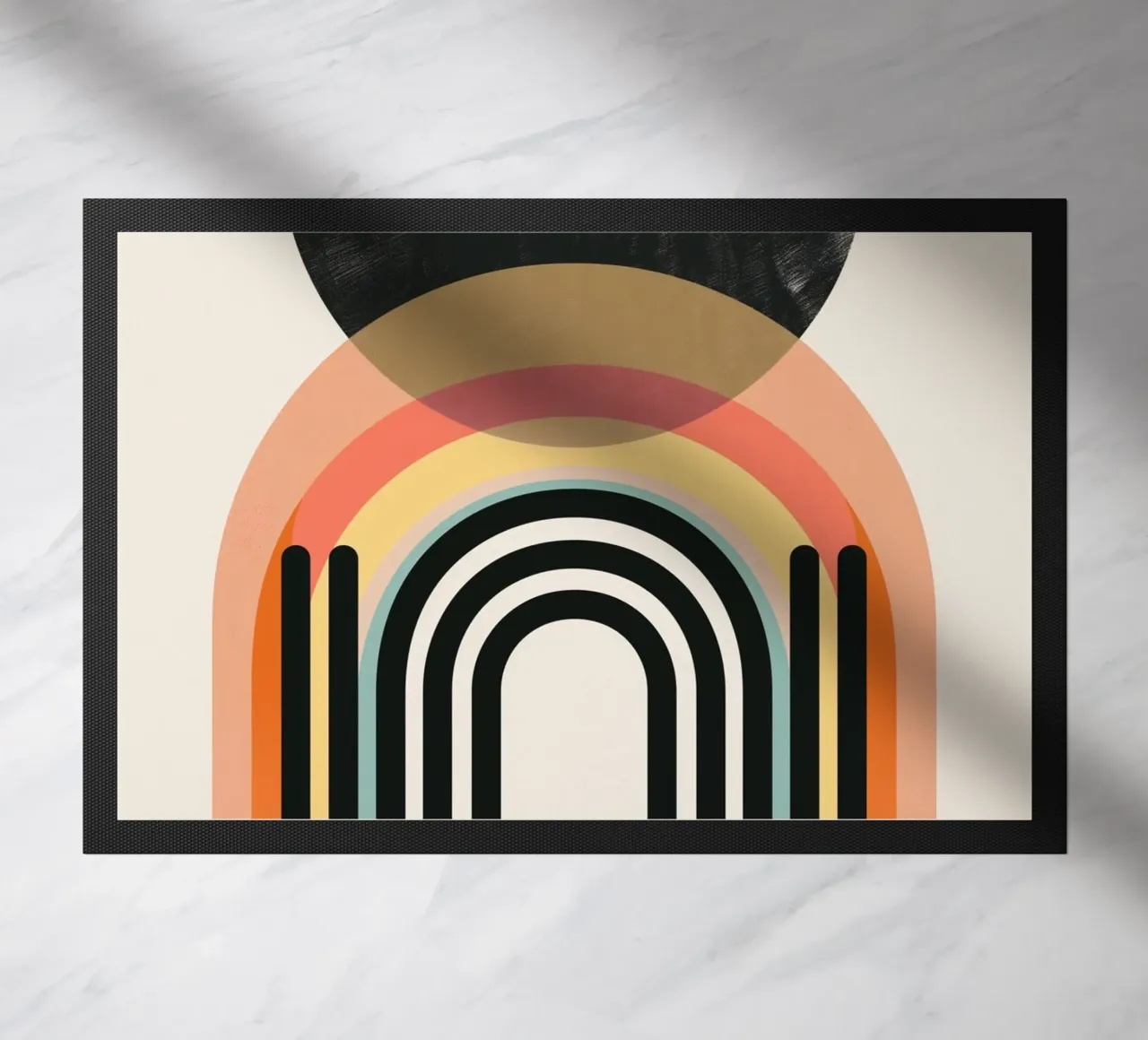 Geometric colours & arcs doormat by Whole©