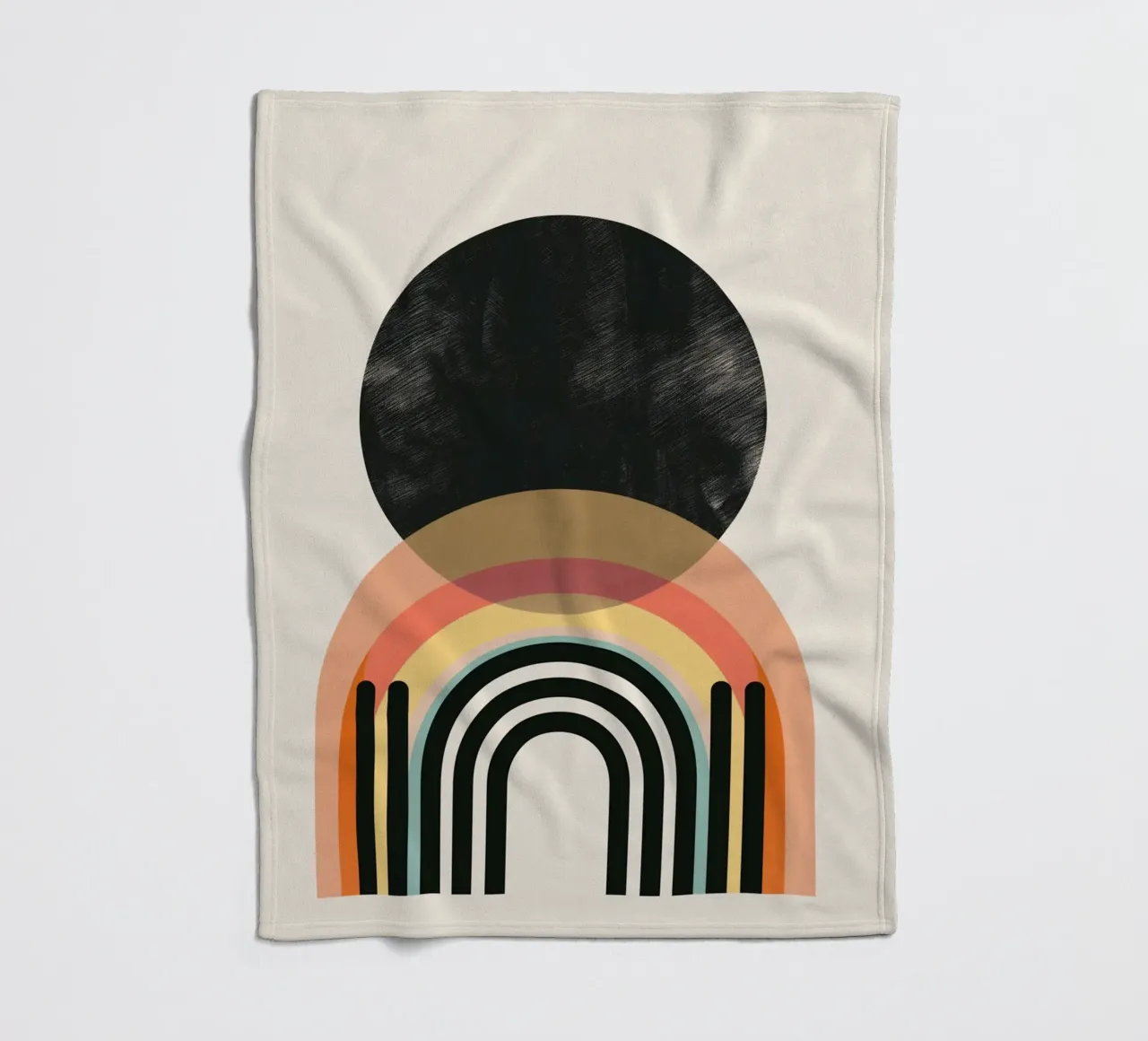 Geometric colours & arcs fleece blanket by Whole©