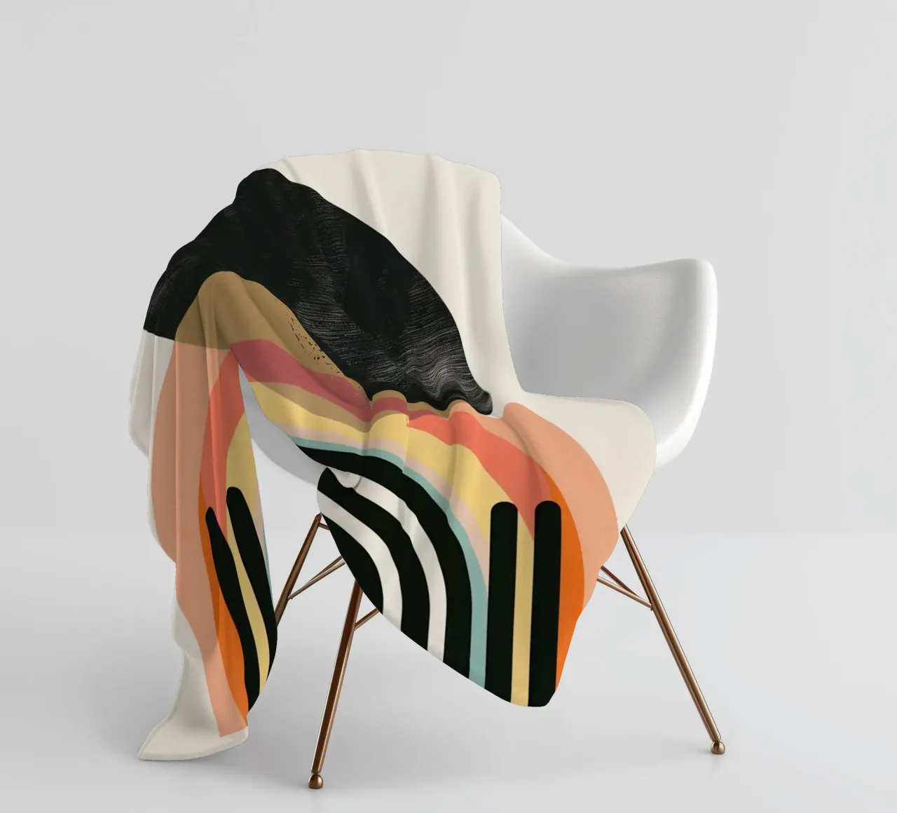 Geometric colours & arcs fleece blanket by Whole©