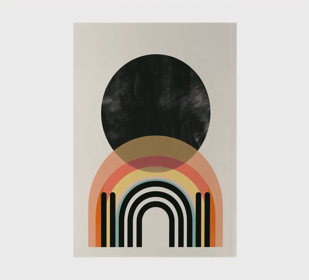 Geometric colours & arcs notebook by Whole©