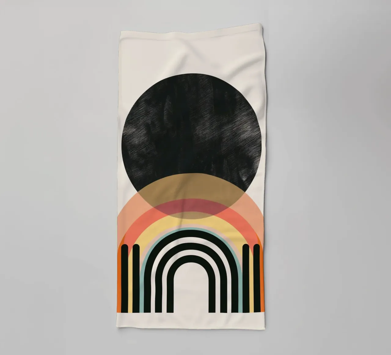 Geometric colours & arcs towel by Whole©