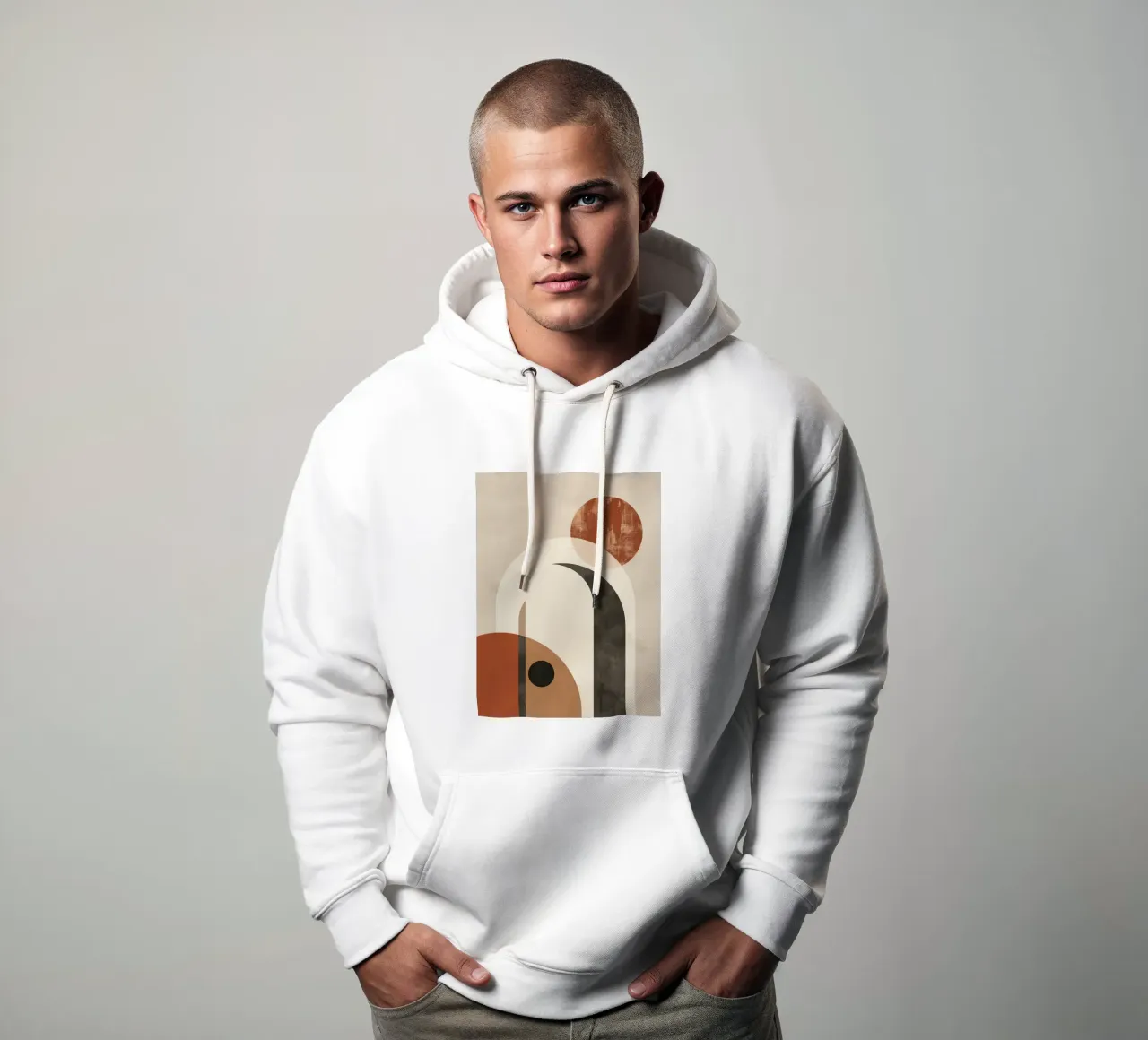 Geometria astratta boho felpa con cappuccio da Whole©