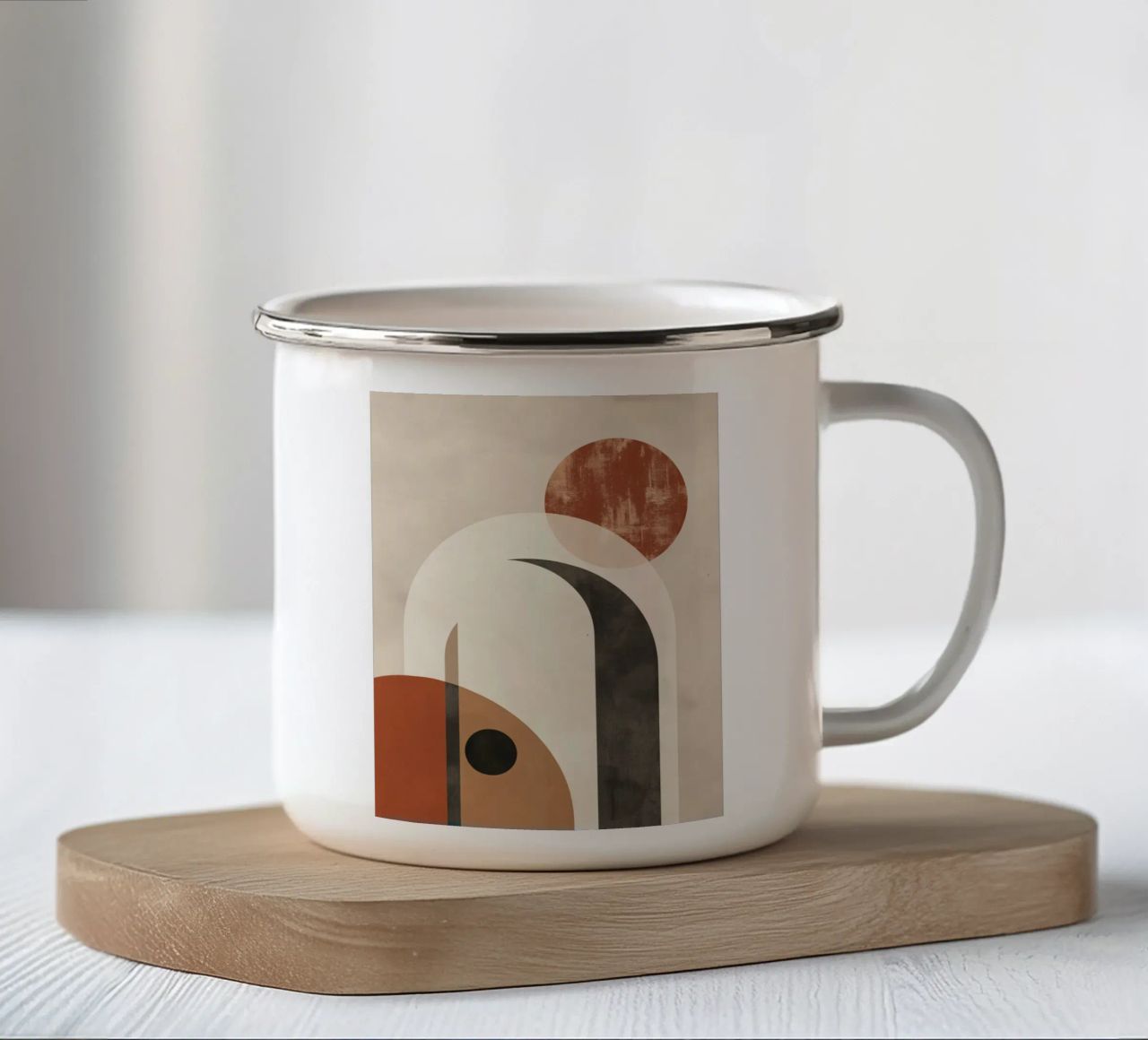 Geometria astratta boho tazza in smalto da Whole©