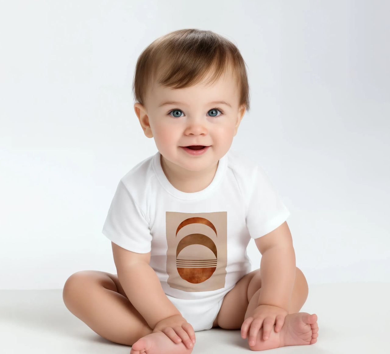 Design boho a semicerchio body neonato maniche corte da Whole©