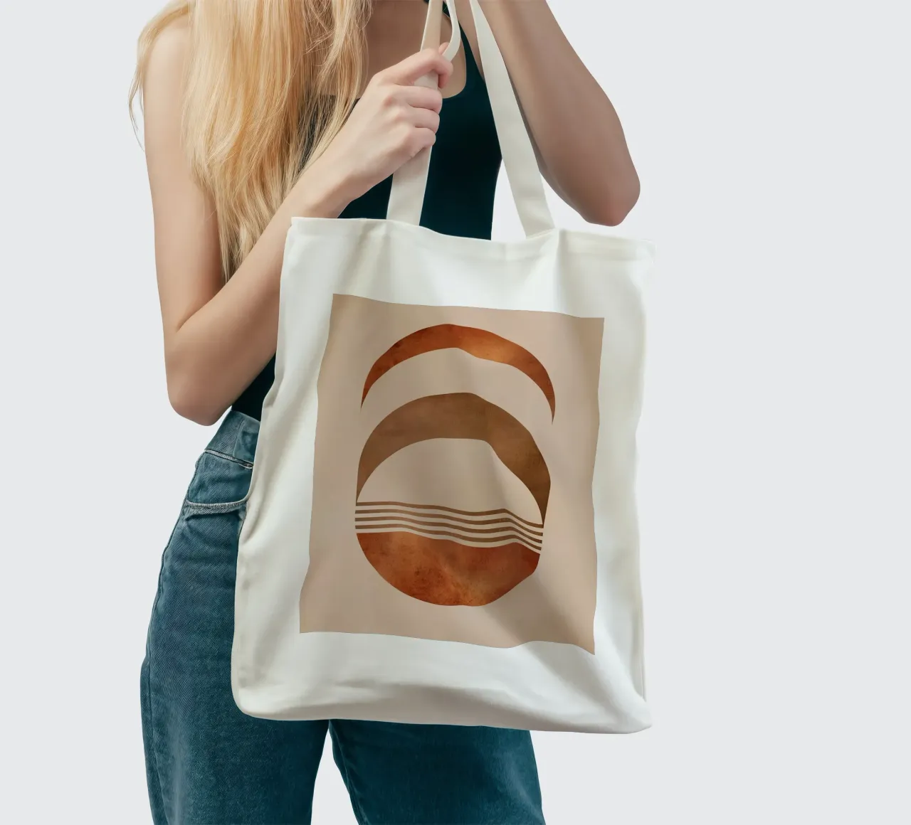 Design boho a semicerchio borsa in juta da Whole©
