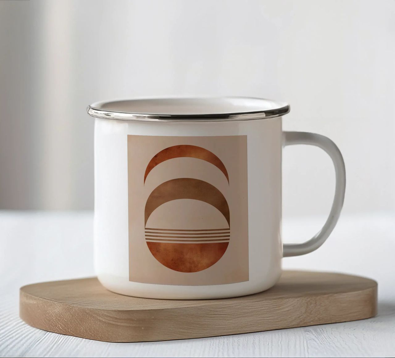 Design boho a semicerchio tazza in smalto da Whole©