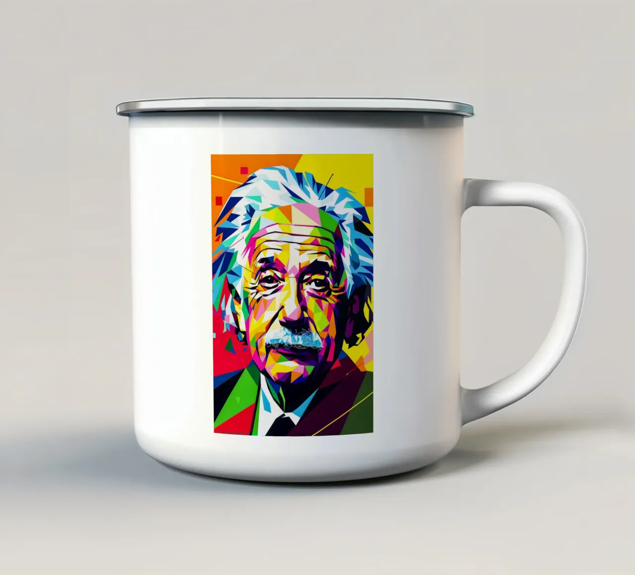 Albert Einstein taza de esmalte de HopeStudio