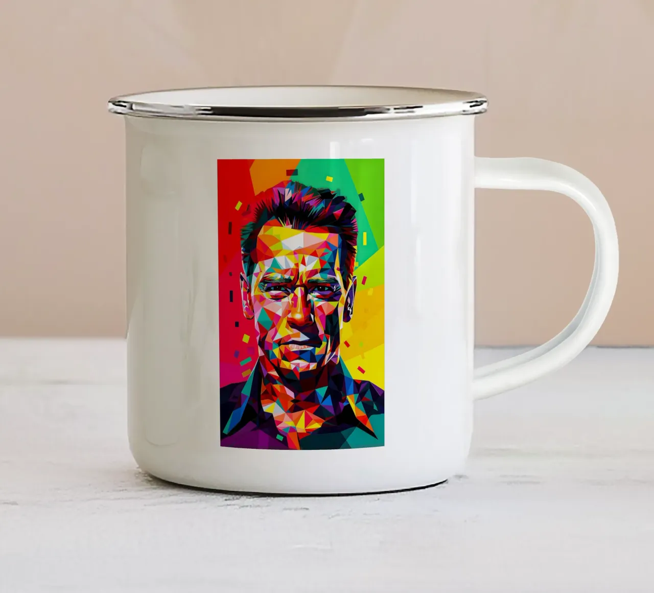 Arnold Schwarzenegger tazza in smalto da HopeStudio