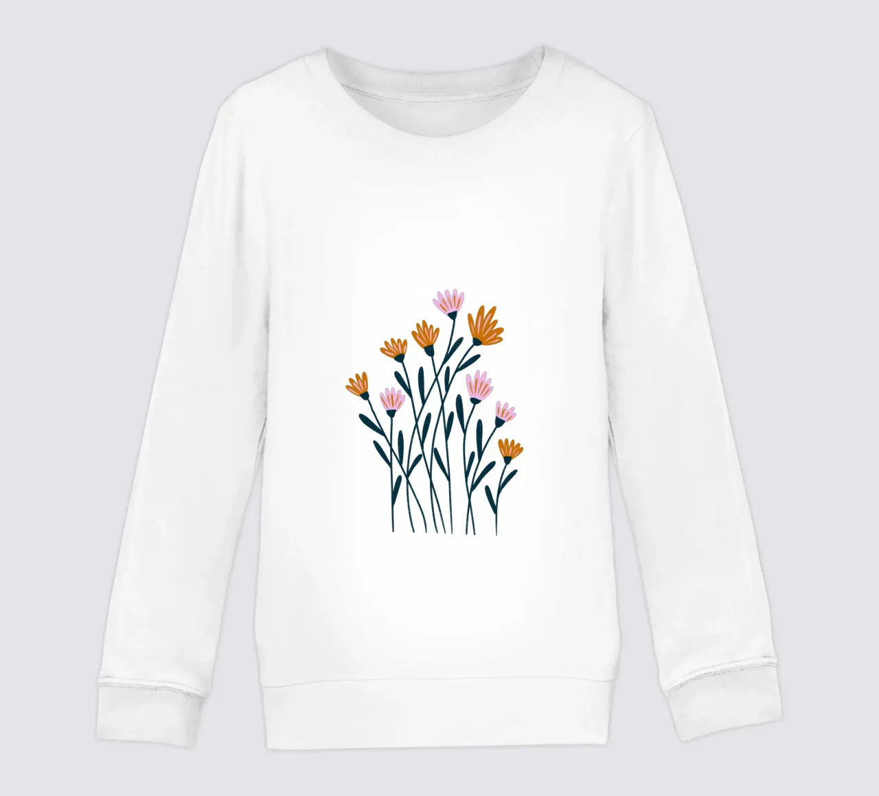 Fiori rosa e arancioni felpa bambino da Wackapacka