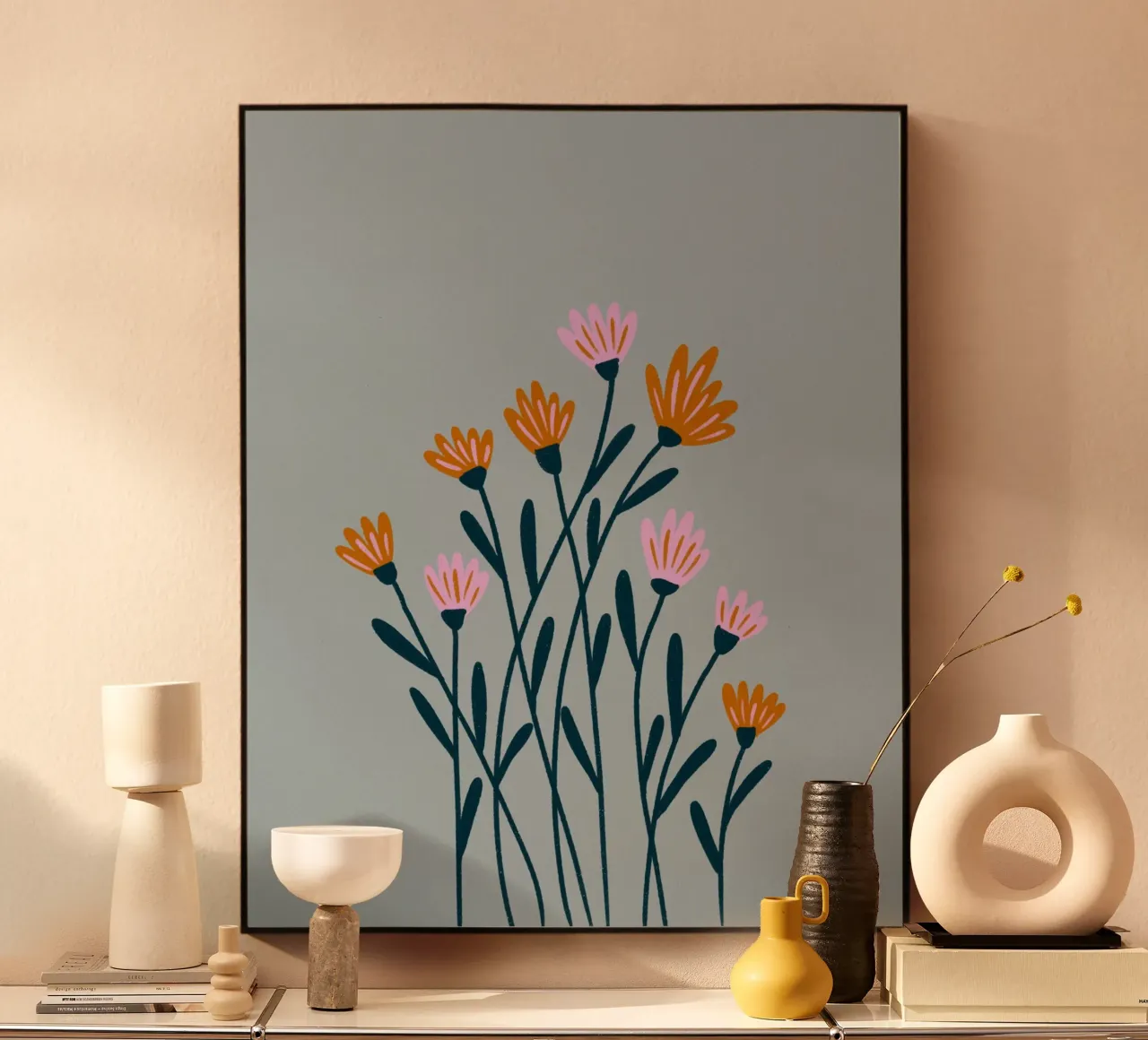 Pink and orange flowers forex plate by Wackapacka