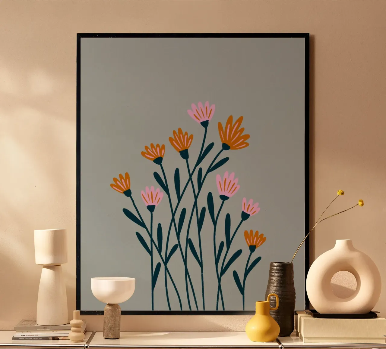 Fiori rosa e arancioni carta hahnemühle da Wackapacka