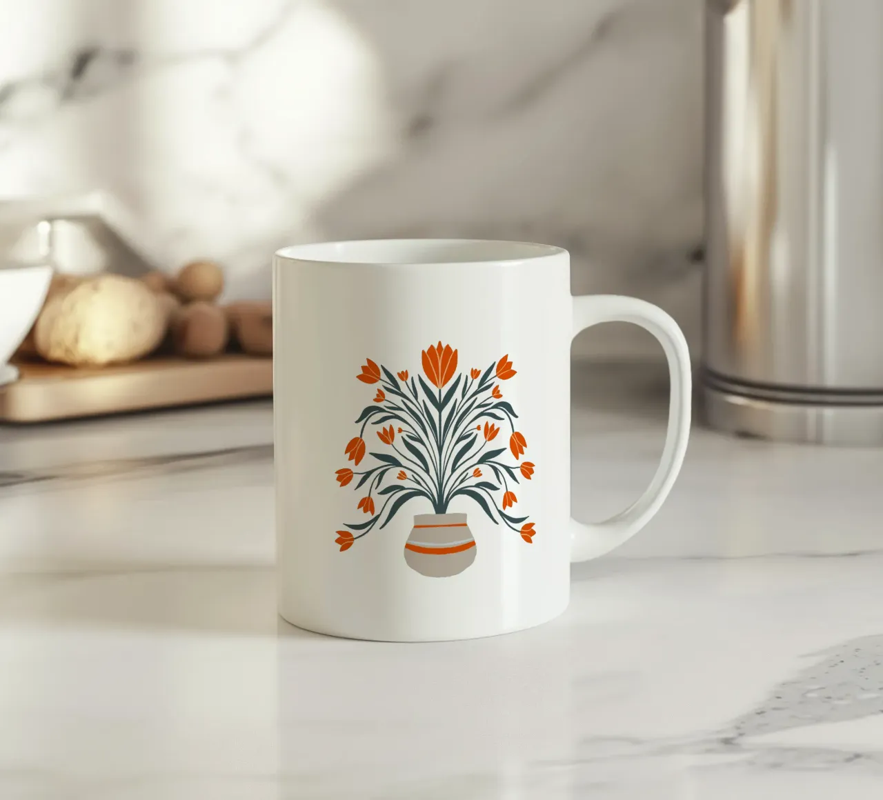 Tulipani - arancio e viola tazza in ceramica da Wackapacka