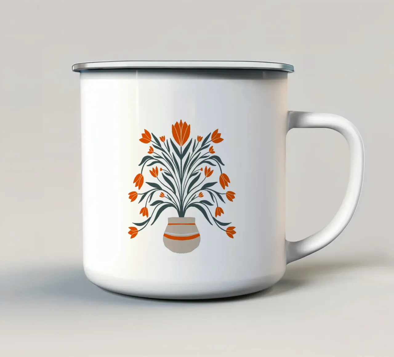 Tulipani - arancio e viola tazza in smalto da Wackapacka