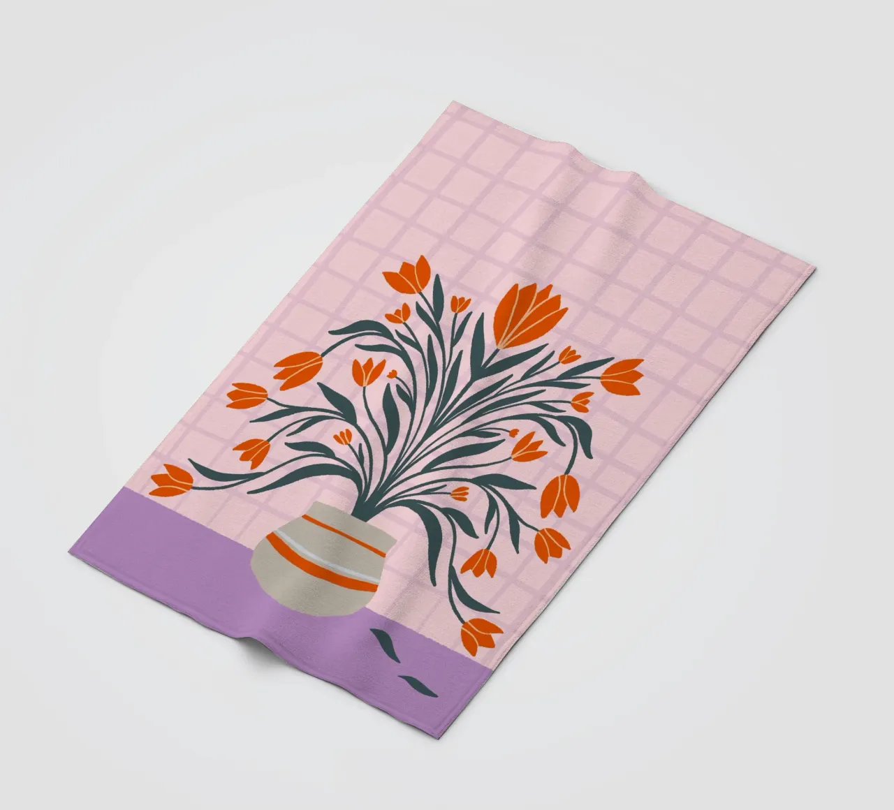 Tulipani - arancio e viola coperta in pile da Wackapacka