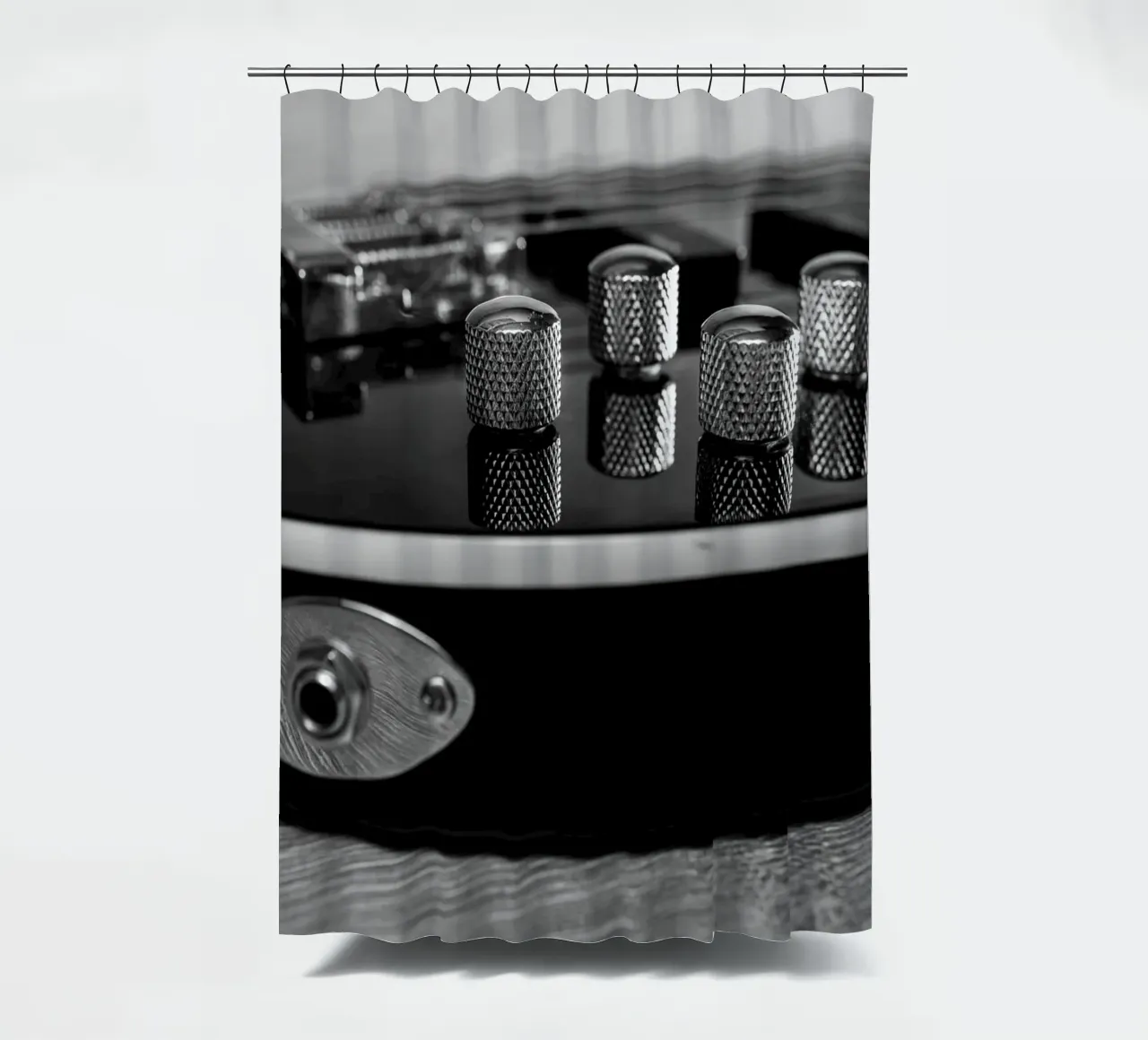 Black bass guitar shower curtain by anderm