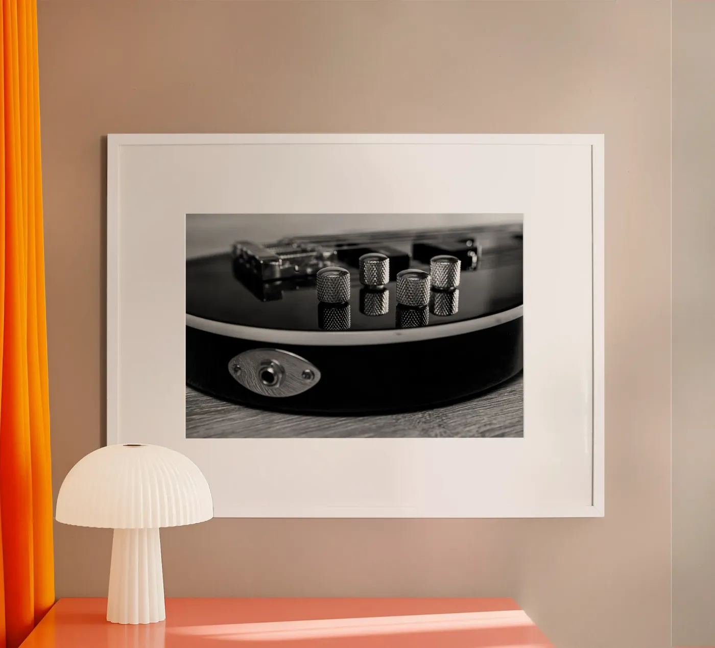 Black bass guitar poster van anderm