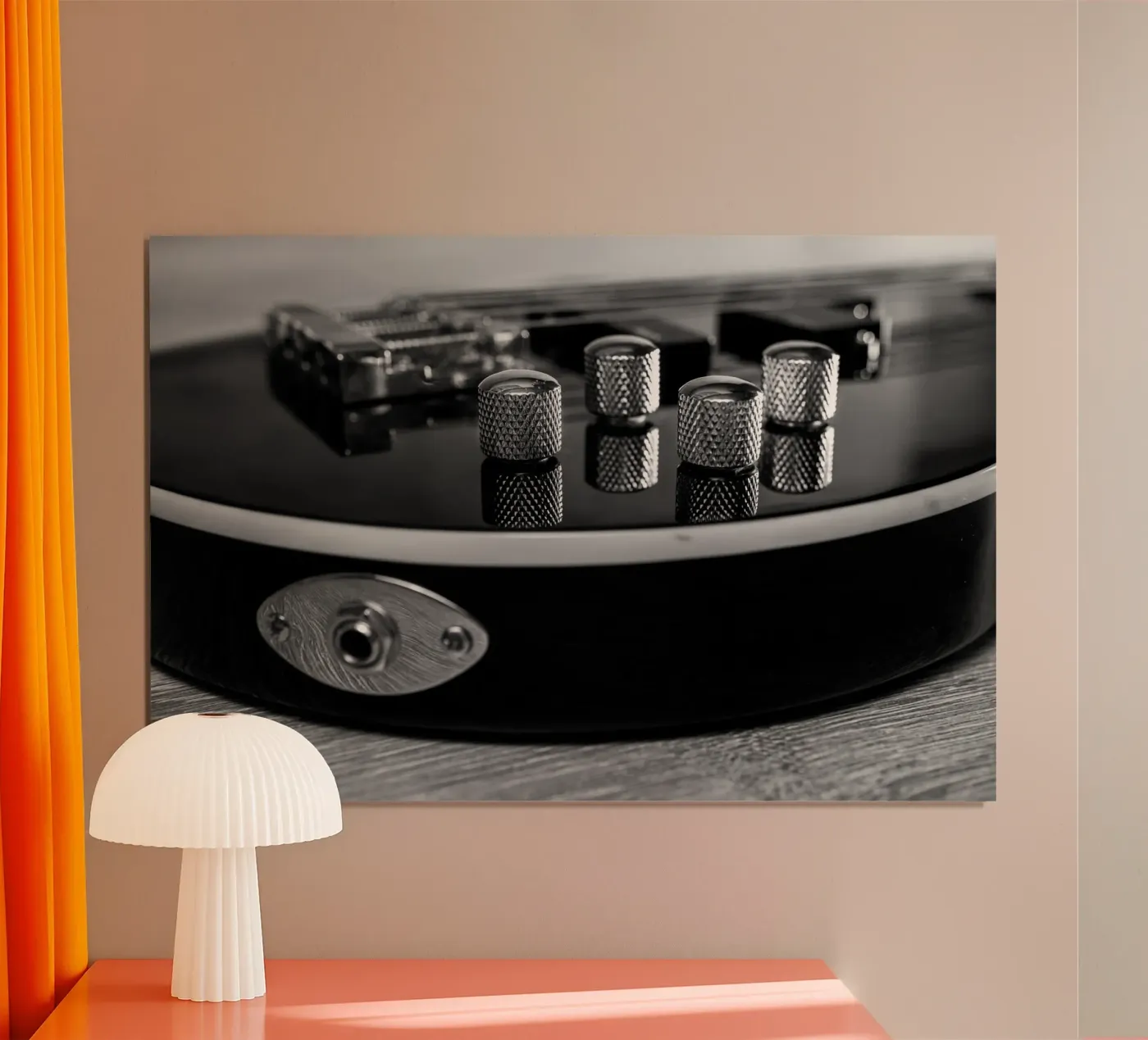 Black bass guitar poster van anderm