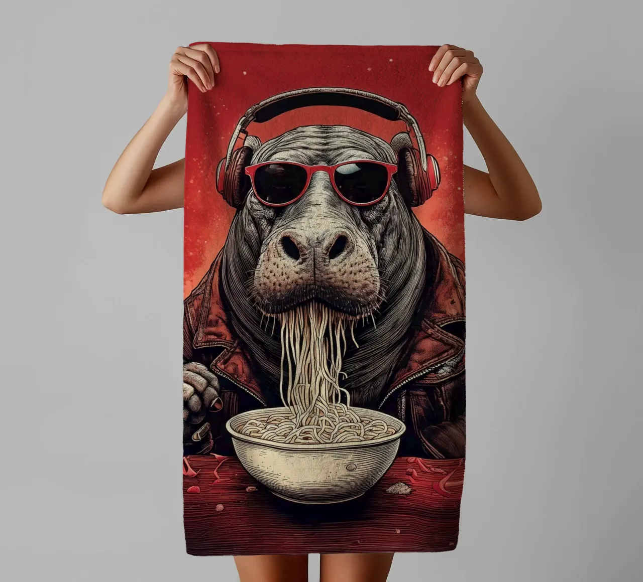 Hippo gourmand asciugamano da bagno da tylerstudio
