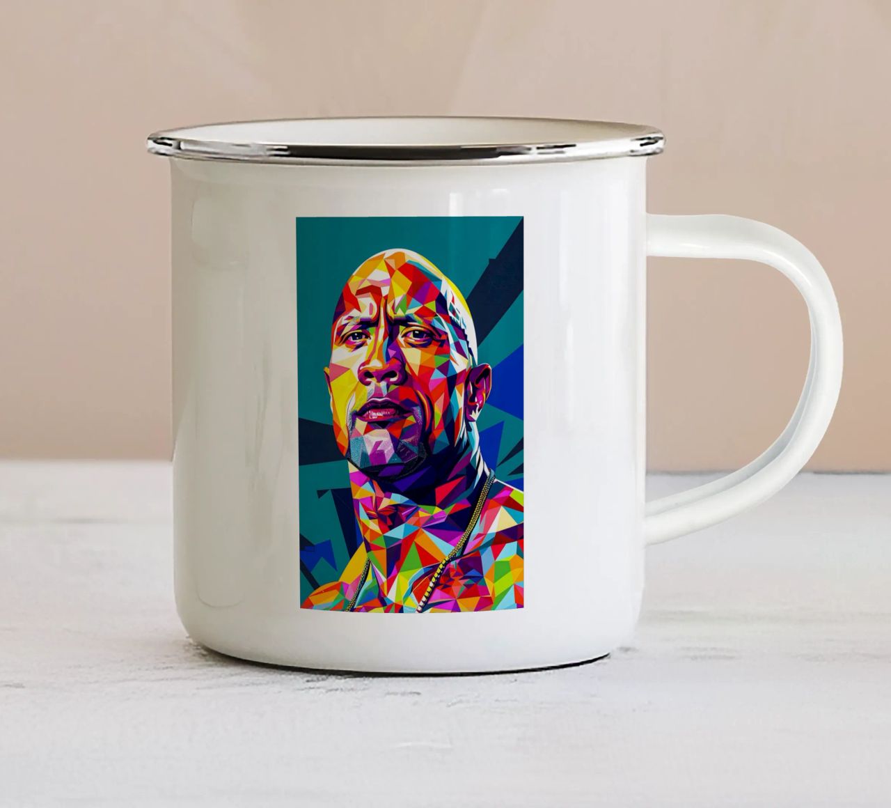Dwayne Johnson tazza in smalto da HopeStudio