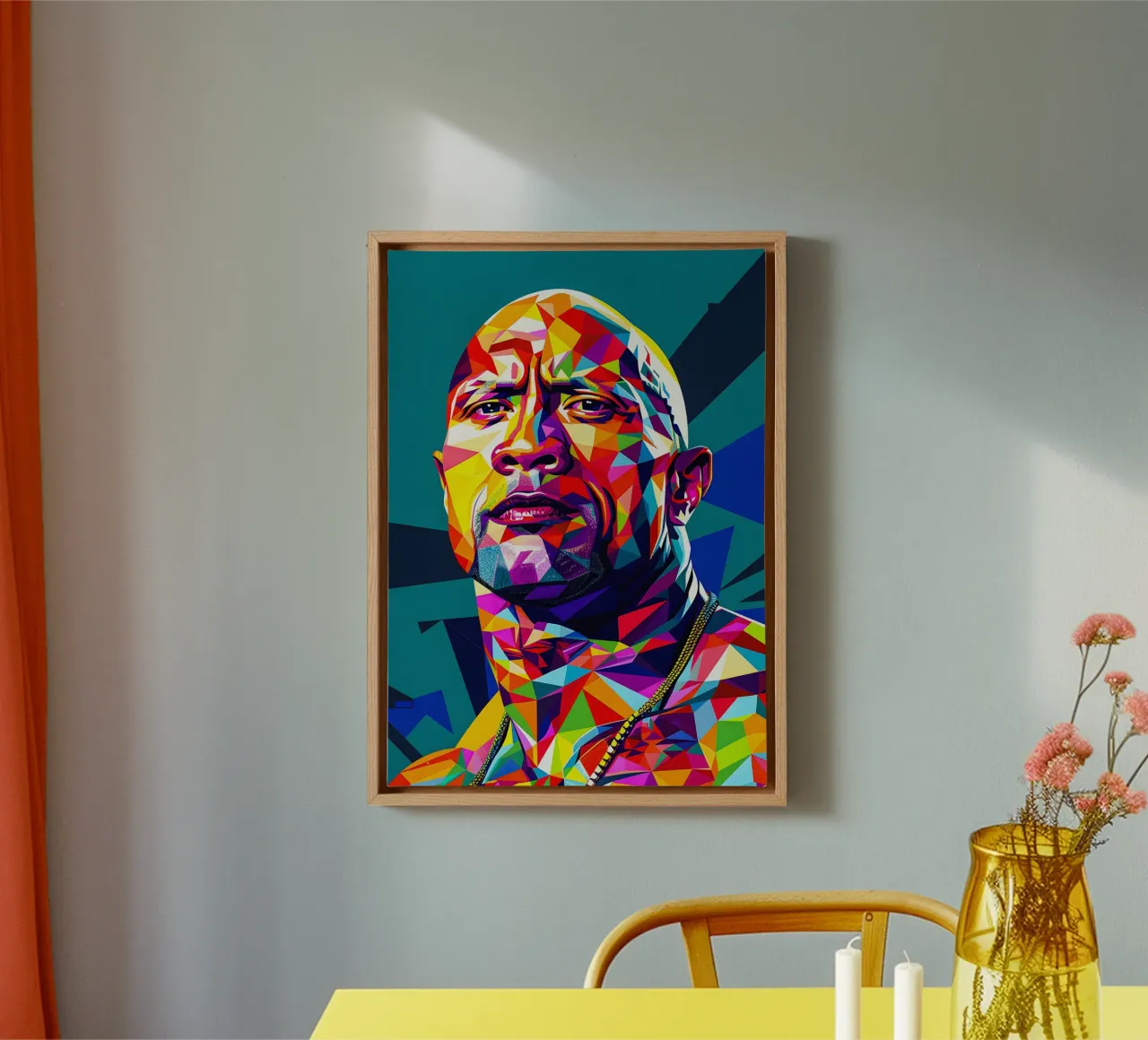 Dwayne Johnson tela con Cornice a cassetta da HopeStudio