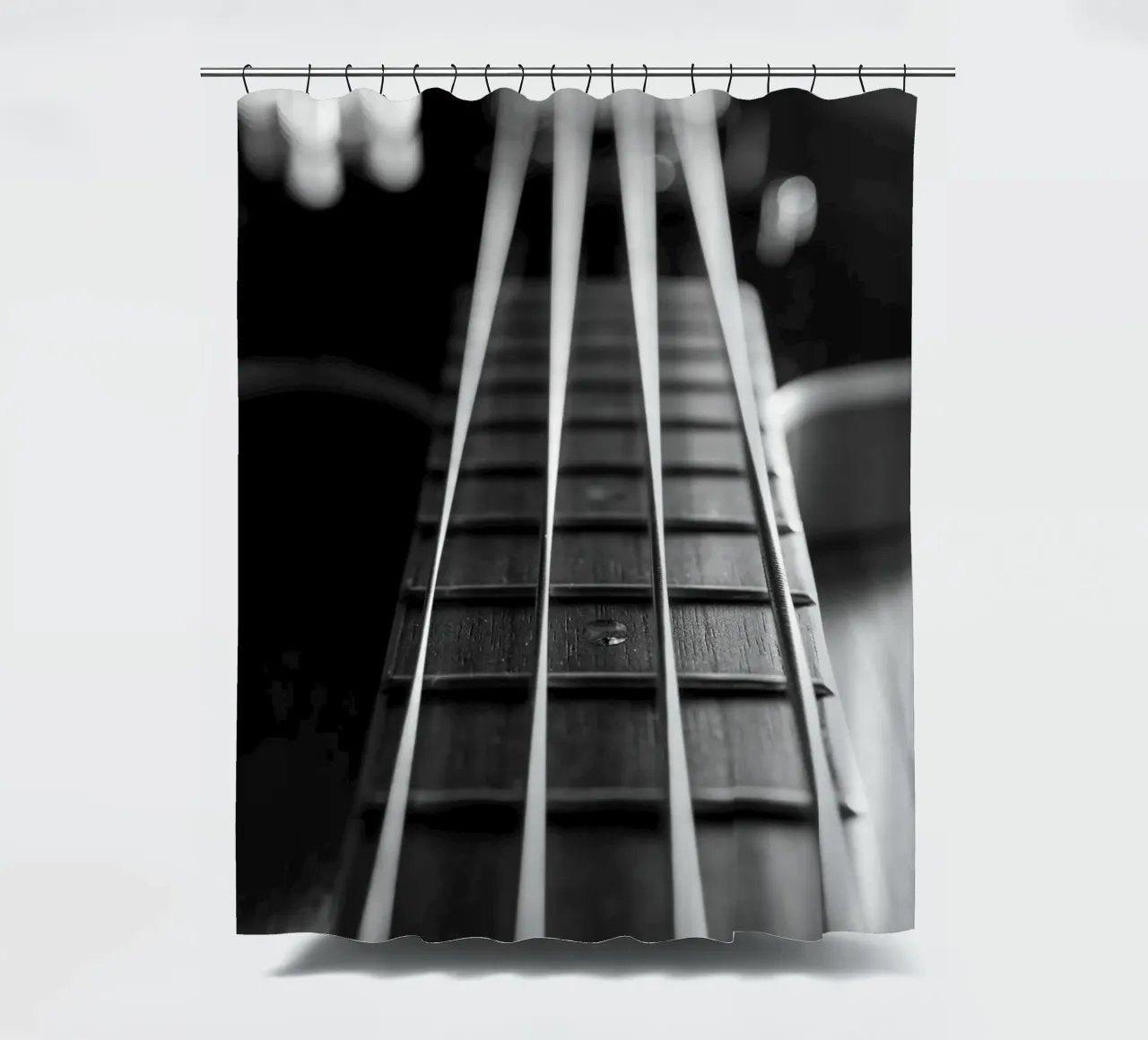 Black bass guitar shower curtain by anderm