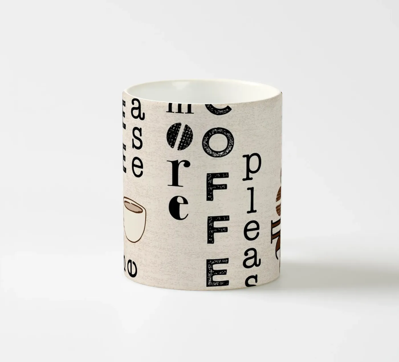 Coffee quotes pattern ceramic mug by Art by Susana Miranda ilustración
